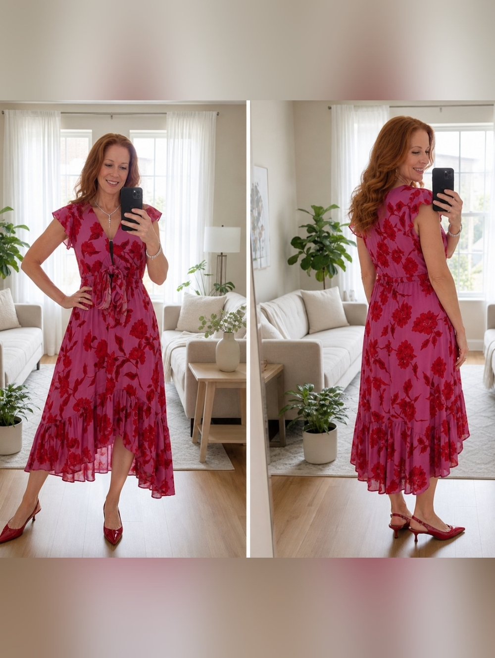 VICI | Floral Cutout High‑Low Dress | Size Small